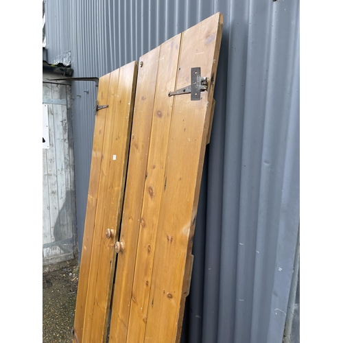 178 - A pair of pine three plank doors for up cycling