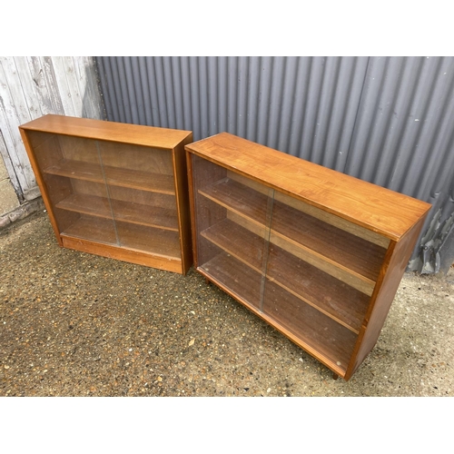 184 - Two glazed teak bookcases