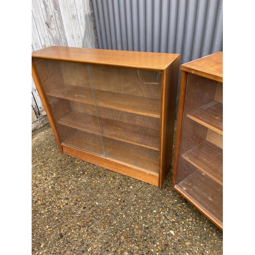 184 - Two glazed teak bookcases