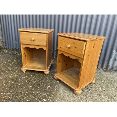 2 - A pair of solid pine single drawer bedsides