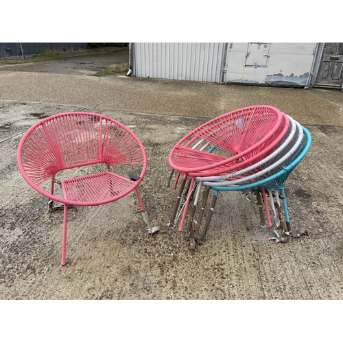 226 - A set of six new garden chairs with string seats