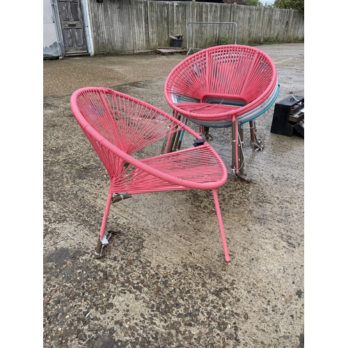 226 - A set of six new garden chairs with string seats