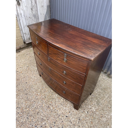 279 - A Victorian mahogany bow front chest of five drawers