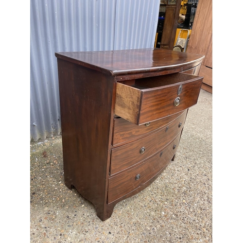 279 - A Victorian mahogany bow front chest of five drawers