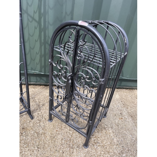 337 - Two metal wine racks