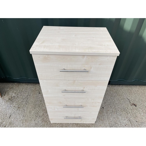 370 - A modern tall boy chest of four drawers