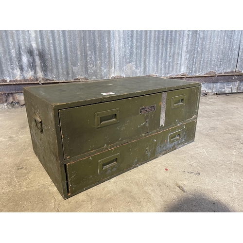 40 - A vintage army style two drawer chest marked CASE CS112 64x38x 30