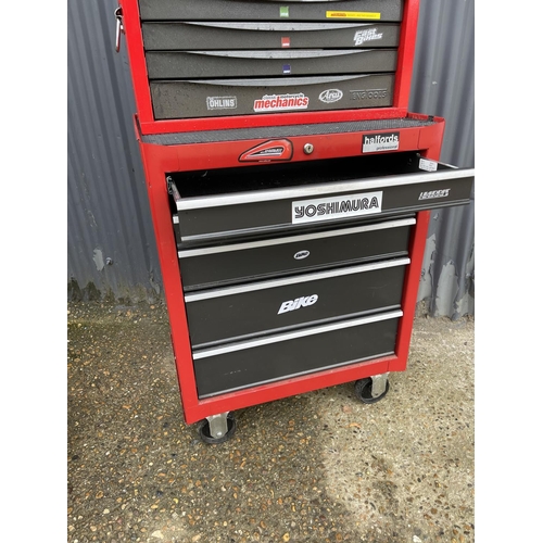 413 - A Halfords professional tool chest of drawers with lift up top