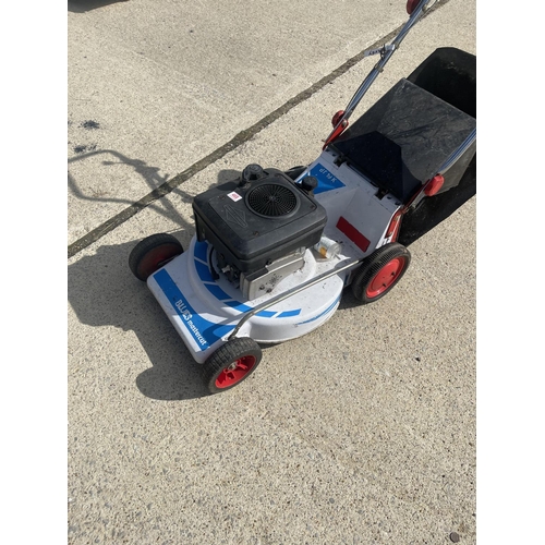 468 - Blue power lawn mower