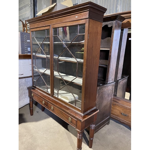 47 - A Victorian mahogany glazed bookcase on stand