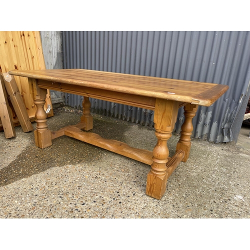 7 - A solid pine refectory style pine dining table 90x178x75