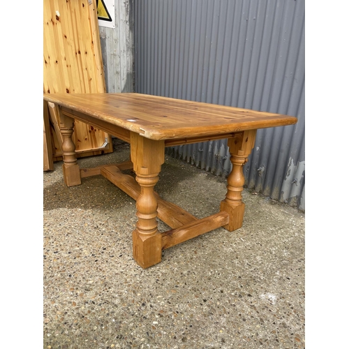 7 - A solid pine refectory style pine dining table 90x178x75