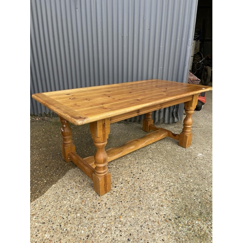 7 - A solid pine refectory style pine dining table 90x178x75