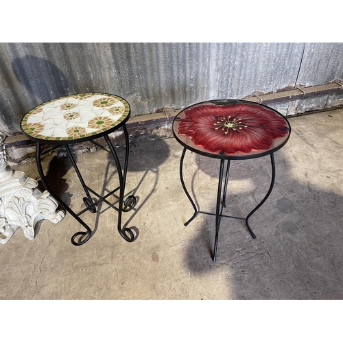 74 - Plant stand and three small occasional tables