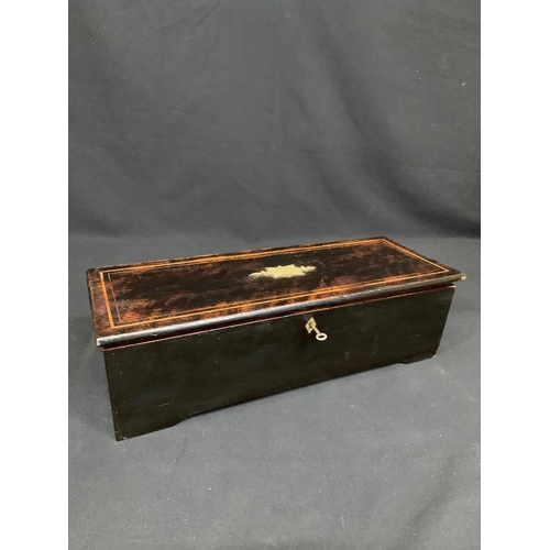 511 - Victorian Musical Box, good order, needs service, working, 52 x 20 x 15cms