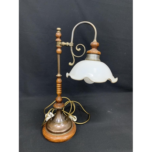 515 - Victorian style reading lamp, height 58cms