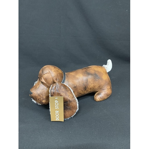 518 - Leather effect doorstop