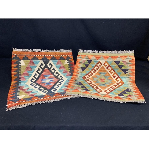 521 - Chobi Kilim 50 x 70cms and one other 48 x 49cms