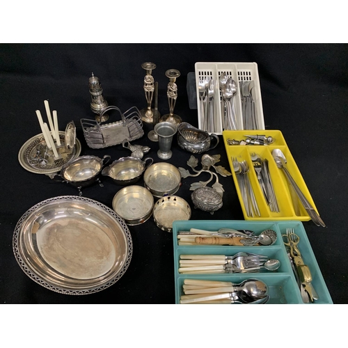 549 - Collection of platedware and 3 trays cutlery