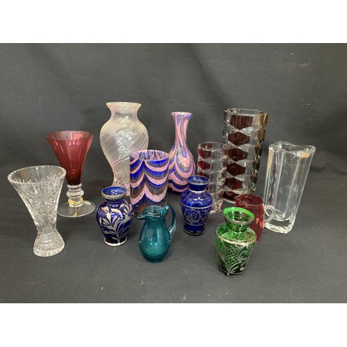 623 - Collection of overlaid glassware