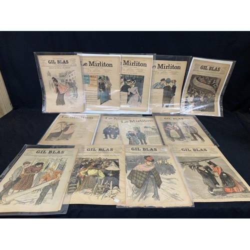 627 - 13 French song sheet covers with Art work by Steinlen