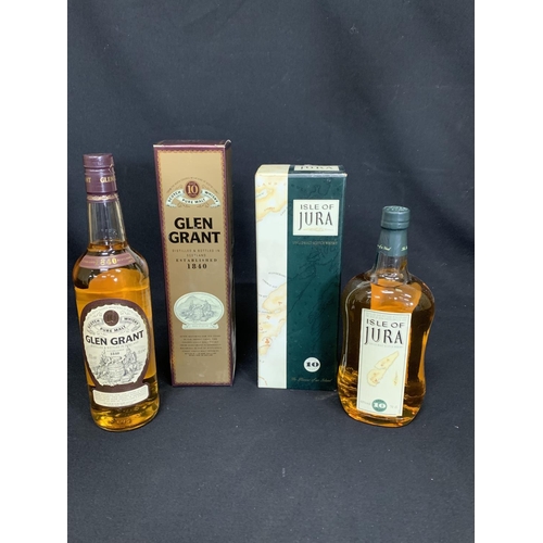 649 - Boxed Glen Grant pure malt whisky and boxed Jura single malt whisky both 75cl