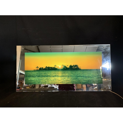 931 - Sound and light mirror working, overall size 98 x 48cms