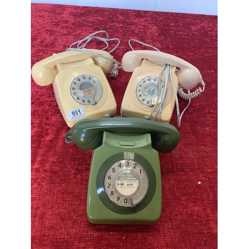 981 - Three vintage telephones