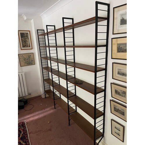 20 - A 4 bay mid centuey ladderax sectional bookcase system by staples