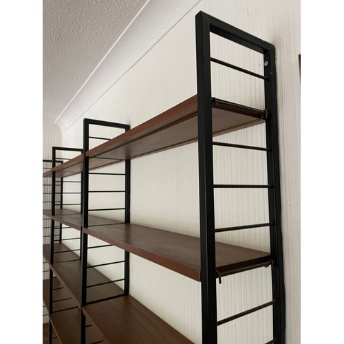 20 - A 4 bay mid centuey ladderax sectional bookcase system by staples