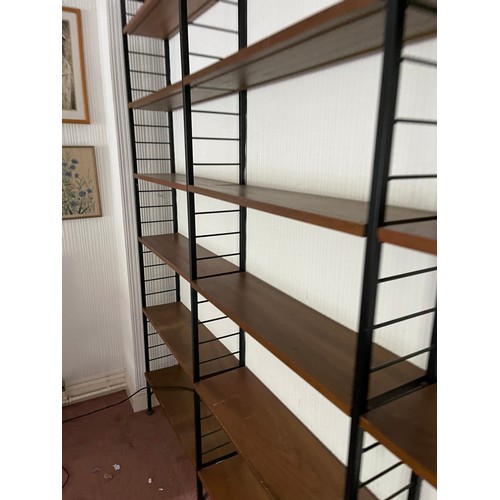 20 - A 4 bay mid centuey ladderax sectional bookcase system by staples