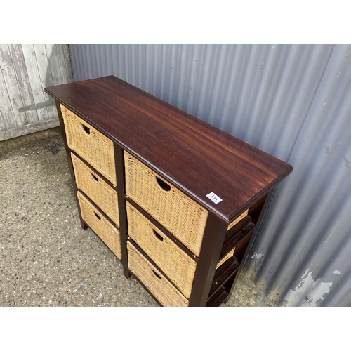 154 - A modern bank of six basket drawers