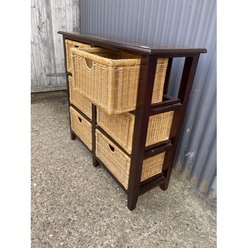 154 - A modern bank of six basket drawers