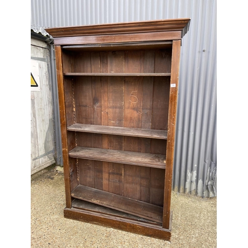 158 - An Edwardian pine open fronted bookcase with five adjustable shelves