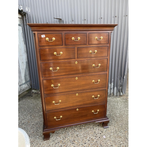 184 - A large reproduction mahogany tallboy chest of drawers 112x56x164