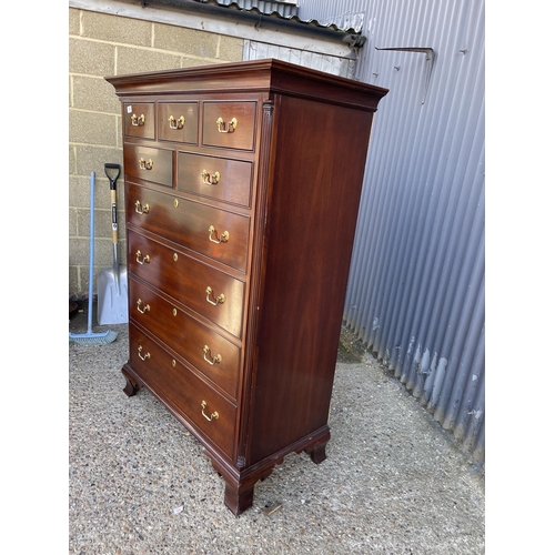 184 - A large reproduction mahogany tallboy chest of drawers 112x56x164