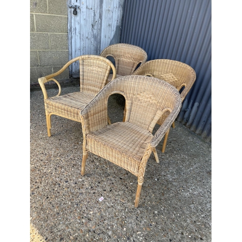 190 - Four wicker conservatory chairs