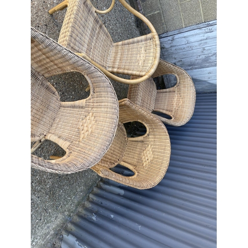 190 - Four wicker conservatory chairs