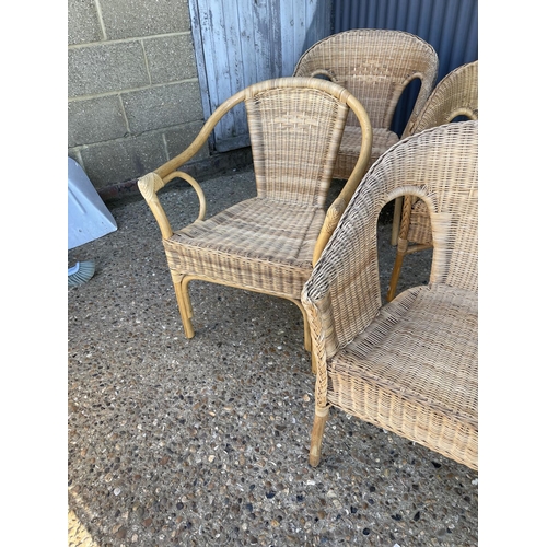 190 - Four wicker conservatory chairs