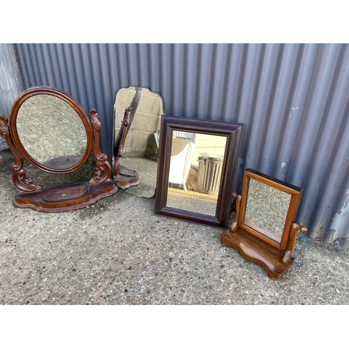 197 - Victorian swing mirror and three others