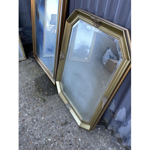 206 - Four large gold gilt wall mirrors