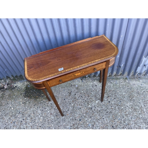 209 - Am Edwardian mahogany inlaid single drawer hall table