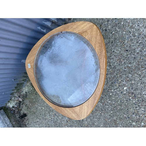 210 - A mid century nathan teak coffee table with drop in glass top