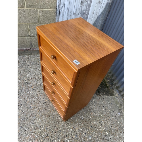 235 - A g plan tallboy chest of five drawers