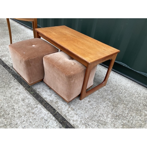 49 - A g plan style nest of three tables together with a teak corner table