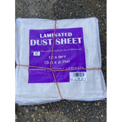 61 - A bundle of five new laminated dust sheet