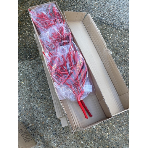 72 - Six box of six red artificial brushwood
