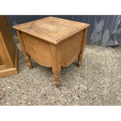 86 - A pine cupbaord together with a vintage pine commode