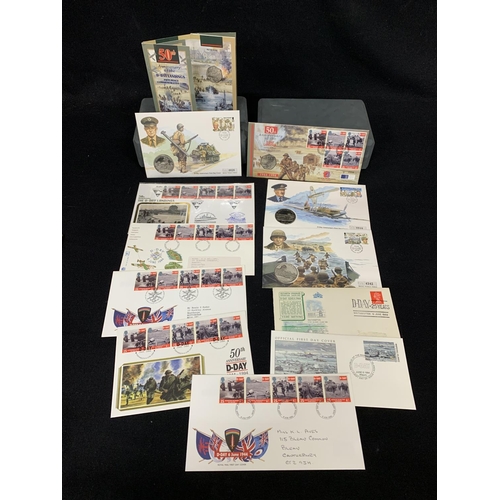 536 - D-Day First Day Covers and Coin Covers