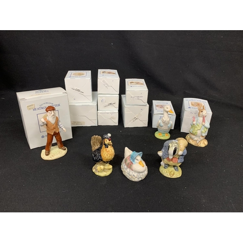 588 - 10 Royal Albert World of Beatrix Potter Boxed figures and 3 Beswick Beatrix Potter unboxed figures